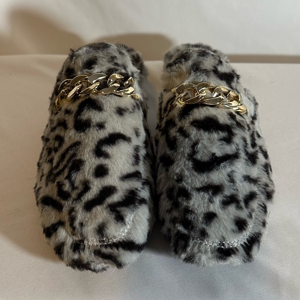 Vintage Havana Easy Cheetah Slipper Slides Grey Women's Shoes 7